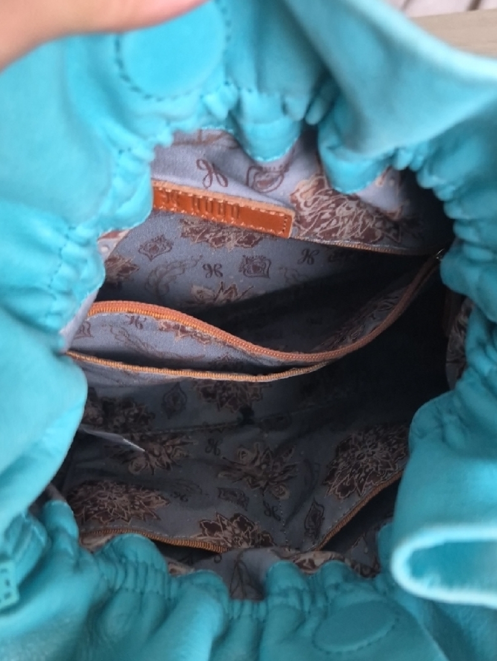 HOBO Turquoise Drawstring Shoulder Bag - Picture 5 of 8